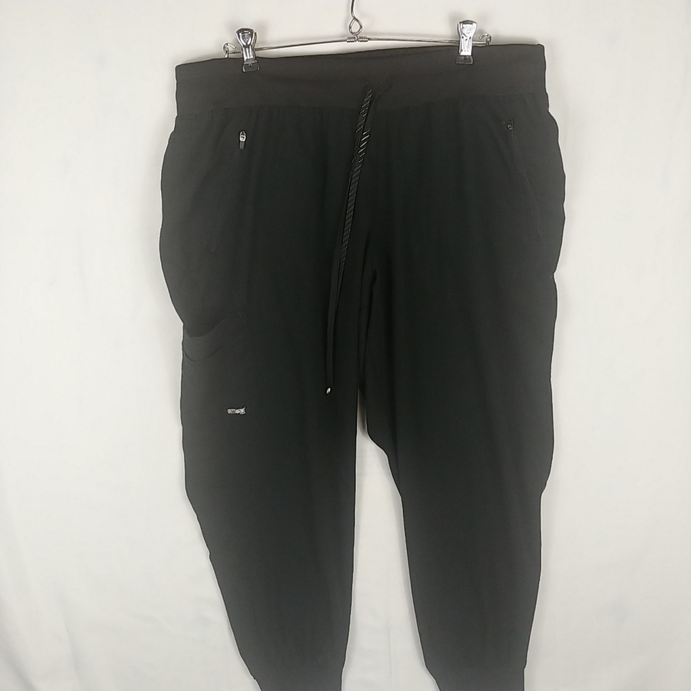 Barco Grey's Anatomy Scrub Set Women 2xl Top and Jogger Pants Black Stretch - Picture 6 of 15